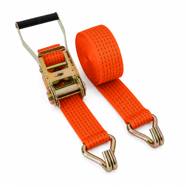 50mm x 10m Heavy Duty Ratchet Strap with Double J Hooks – 5000KG